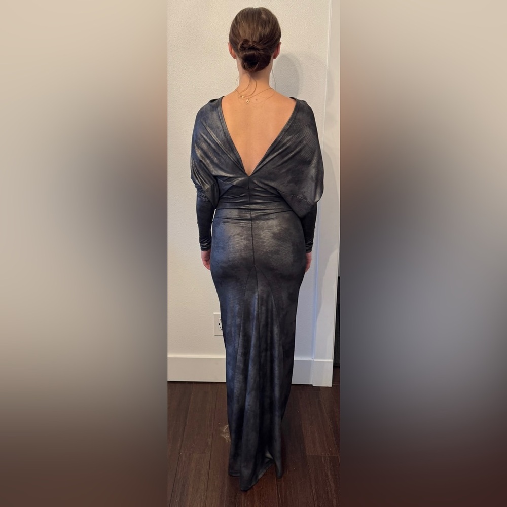 Va Va Voom Gray Ruched Maxi Dress